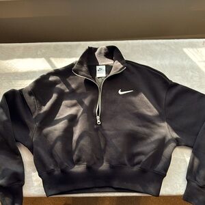 Sweatshirt, cropped 1/2 zip